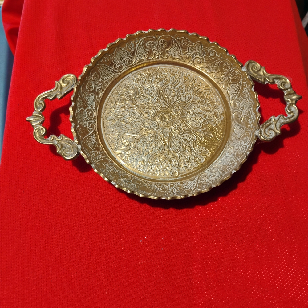 Vintage Brass Decorative Tray